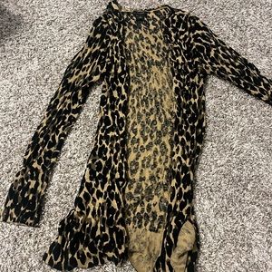 Halogen leopard long cardigan